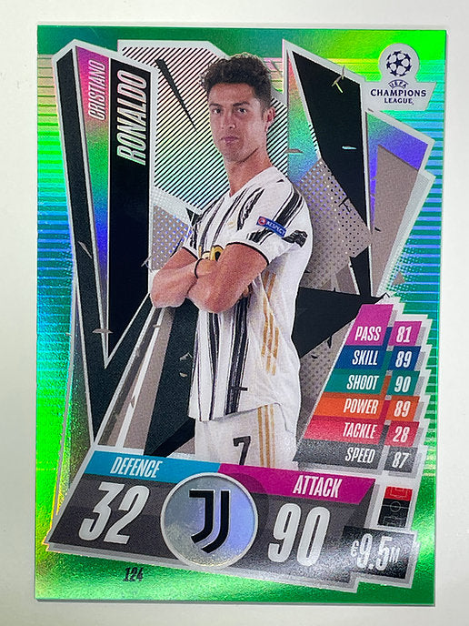 Cristiano Ronaldo Green Parallel 16:99 Topps Chrome Match Attax card Football
