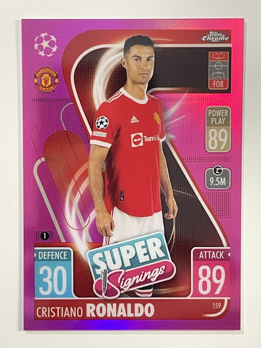 Cristiano Ronaldo Pink Parallel Topps Match Attax Chrome 2021 2022