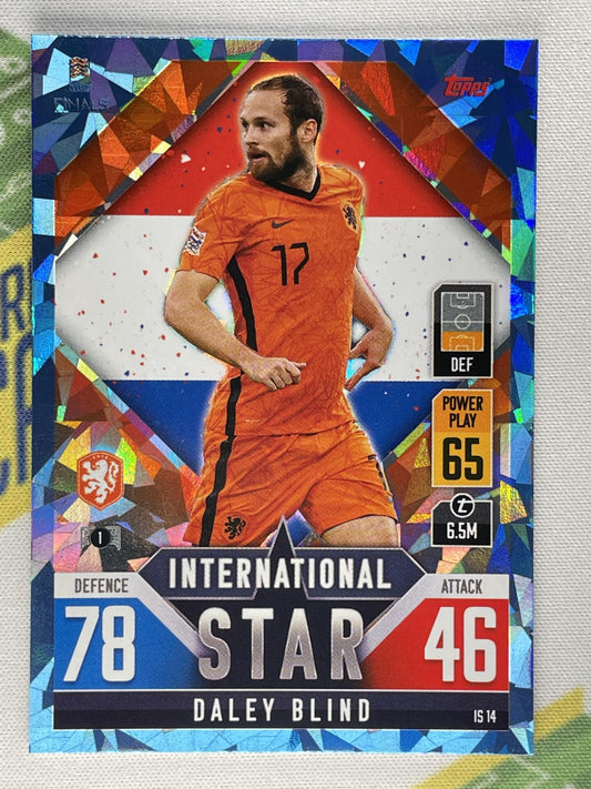 Daley Blind Netherlands Crystal Foil Parallel Topps Match Attax 101 Road to Nations League 2022 Card