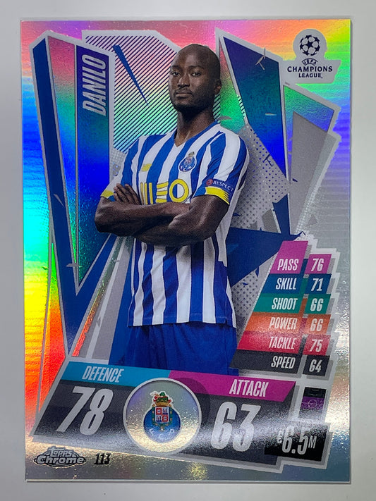 Danilo Refractor Topps Chrome Match Attax card Football