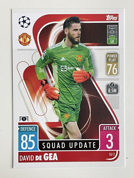David De Gea Manchester United Base Topps Match Attax Extra 2021:22 Champions League Card