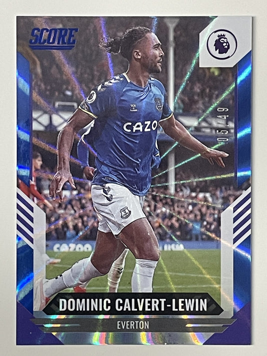 Dominic Calvert-Lewin Everton Base Blue Laser Parallel Panini Premier League Score 2021 2022