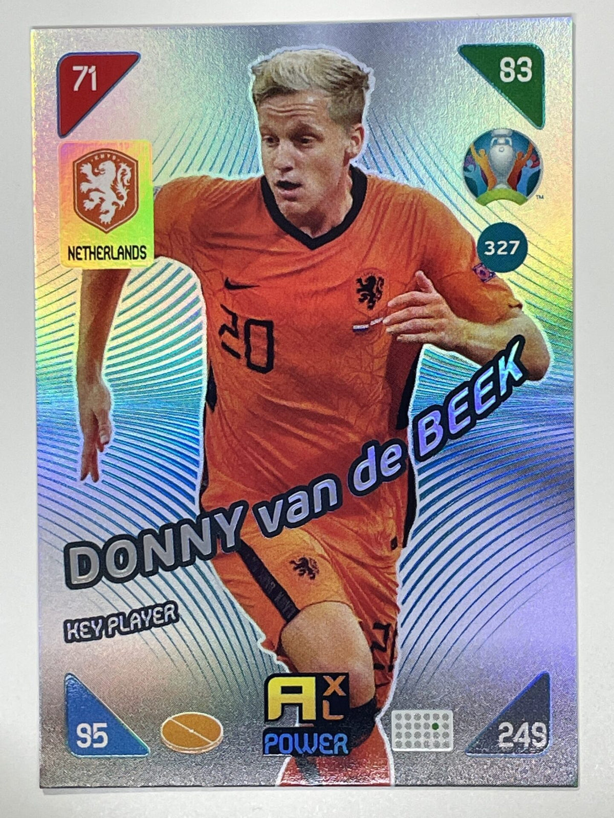 Donny Van De Beek Key Players (Netherlands) Football Card – Euro 2020 Adrenalyn XL