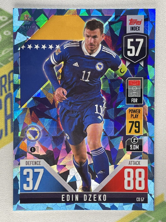 Edin Dzeko Bosnia & Herzegovina Crystal Foil Parallel Topps Match Attax 101 Road to Nations League 2022 Card