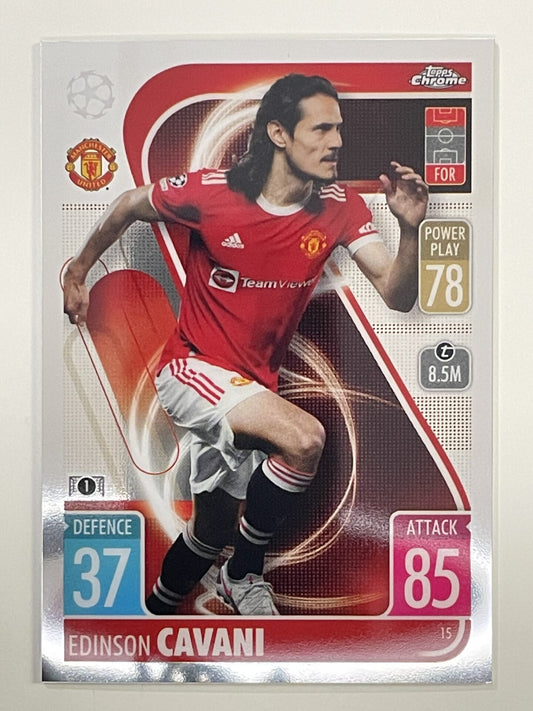 Edinson Cavani Manchester United Topps Match Attax Chrome 2021 2022 Football Card