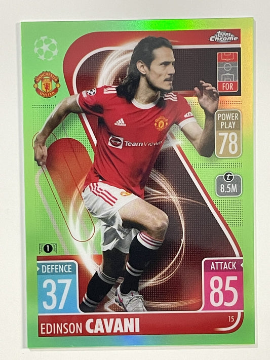 Edinson Cavani Neon Green Parallel Topps Match Attax Chrome 2021 2022
