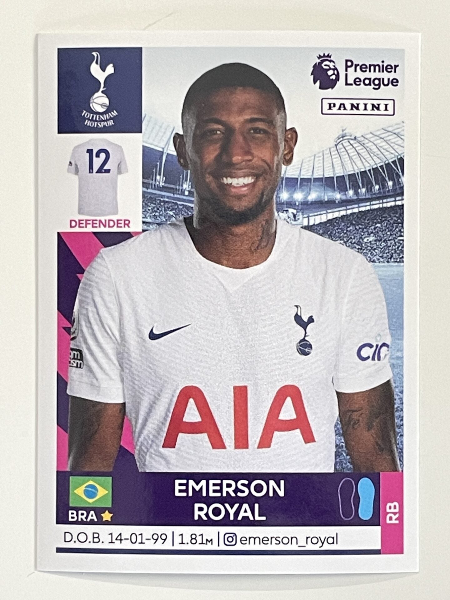 528 Emerson Royal Base Tottenham Hotspur Panini Premier League 2022 St ...