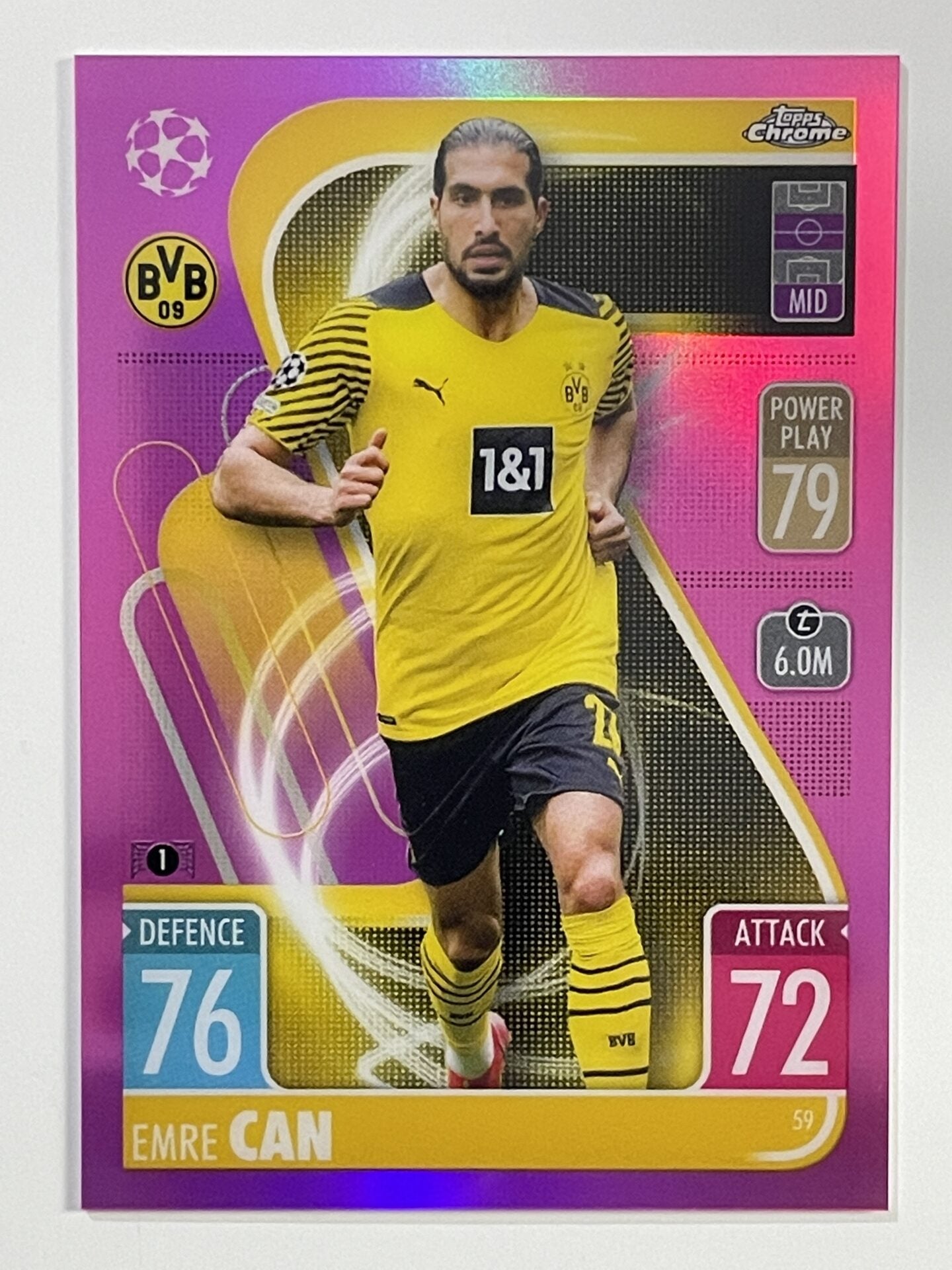 59 Pink Parallel Emre Can Topps Match Attax Chrome 2021/22 Card (143/1 ...