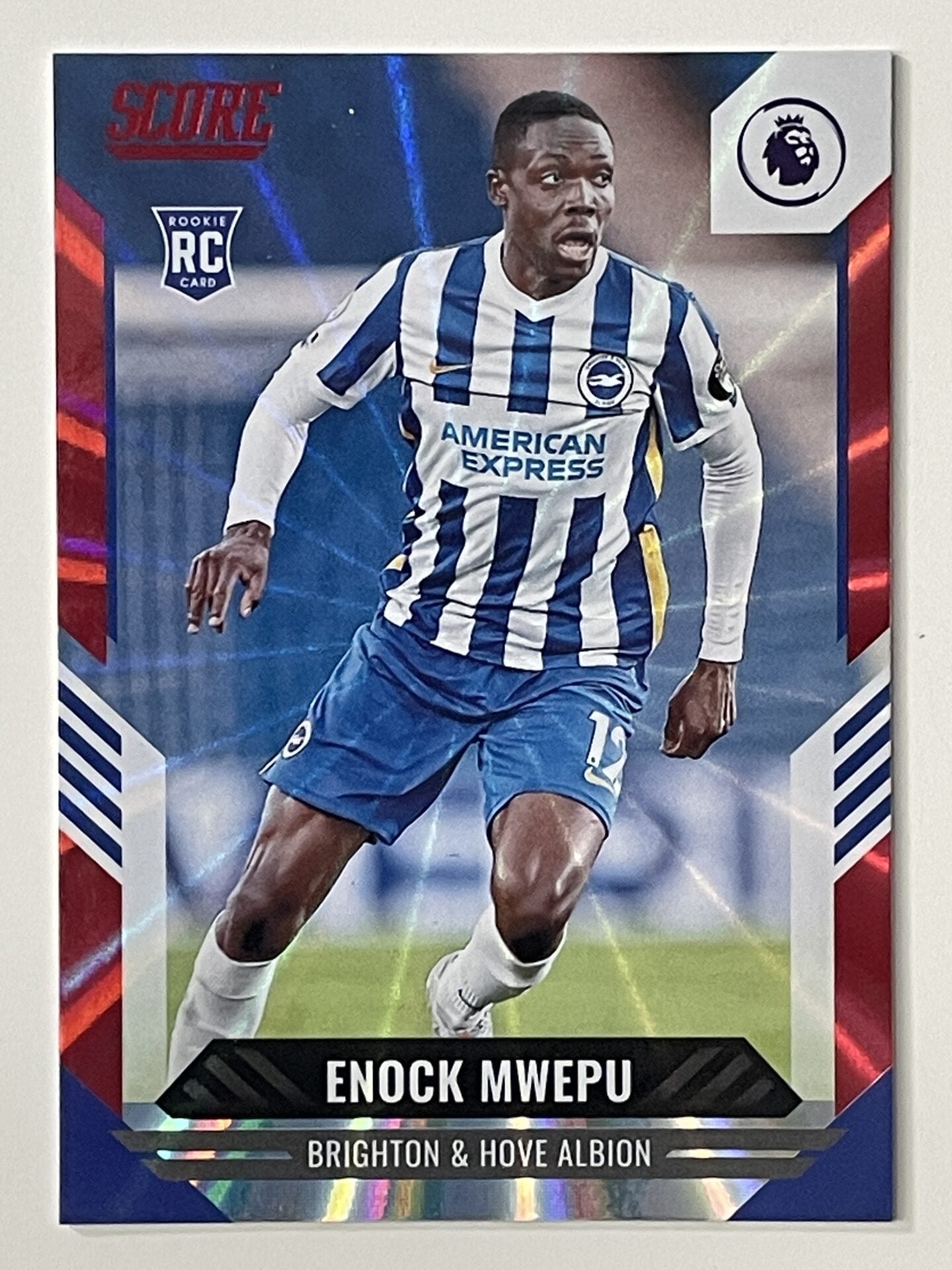 Enock Mwepu Brighton Base Red Laser Parallel Panini Premier League Score 2021 2022