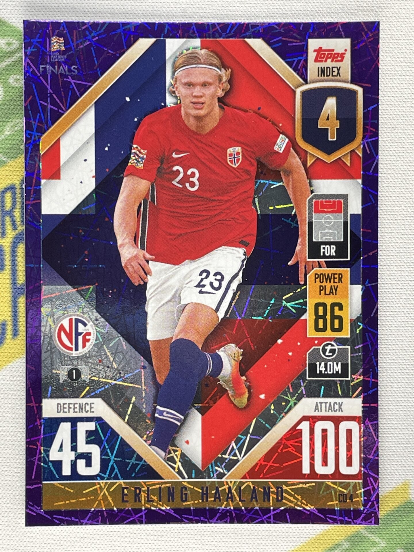 CD P 004 Erling Haaland Norway Purple Foil Parallel Topps Match Attax CD P 004 Erling Haaland Norway Purple Foil Parallel Topps Match Attax