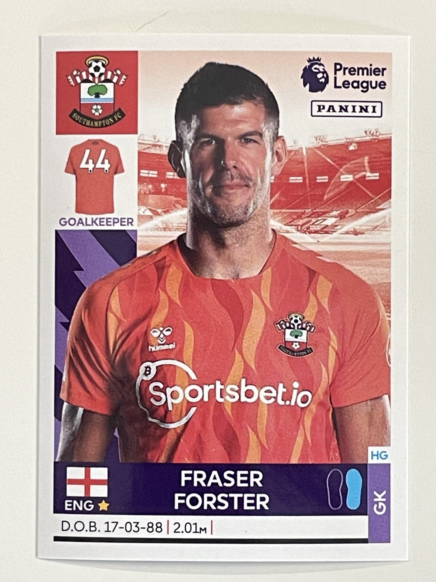 494 Fraser Forster Base Southampton Panini Premier League 2022 Sticker ...