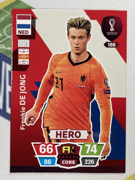 186 Frenkie de Jong Netherlands Hero Panini World Cup 2022