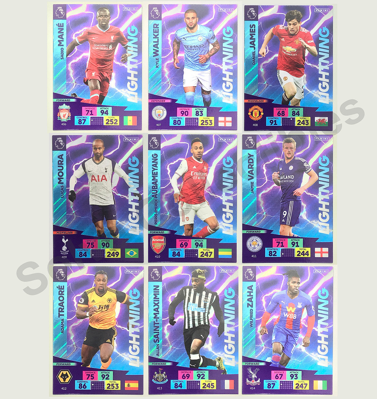 Full Set of Lightning Cards – Panini Adrenalyn XL Premier League 2020:21 Football