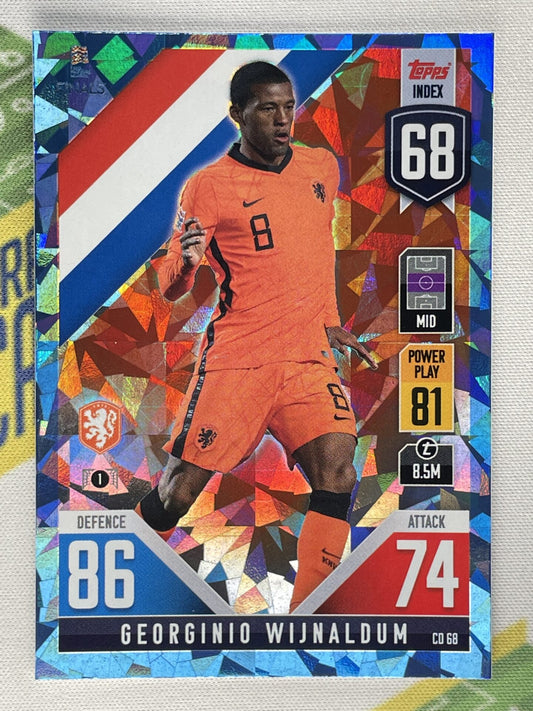 Georginio Wijnaldum Netherlands Crystal Foil Parallel Topps Match Attax 101 Road to Nations League 2022 Card
