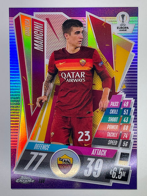 Gianluca Mancini Purple Parallel 19:299 Topps Chrome Match Attax card Football