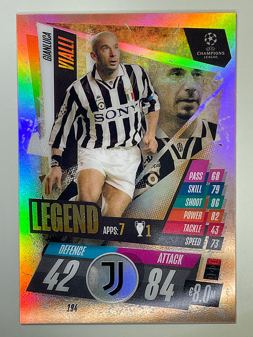 Gianluca Vialli Legend Orange Parallel 8:25 Topps Chrome Match Attax card Football
