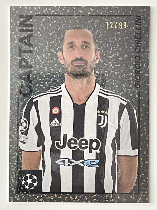 Giorgio Chiellini Juventus Captain Parallel 72:99 Topps Merlin Heritage 97 UEFA Champions League Card