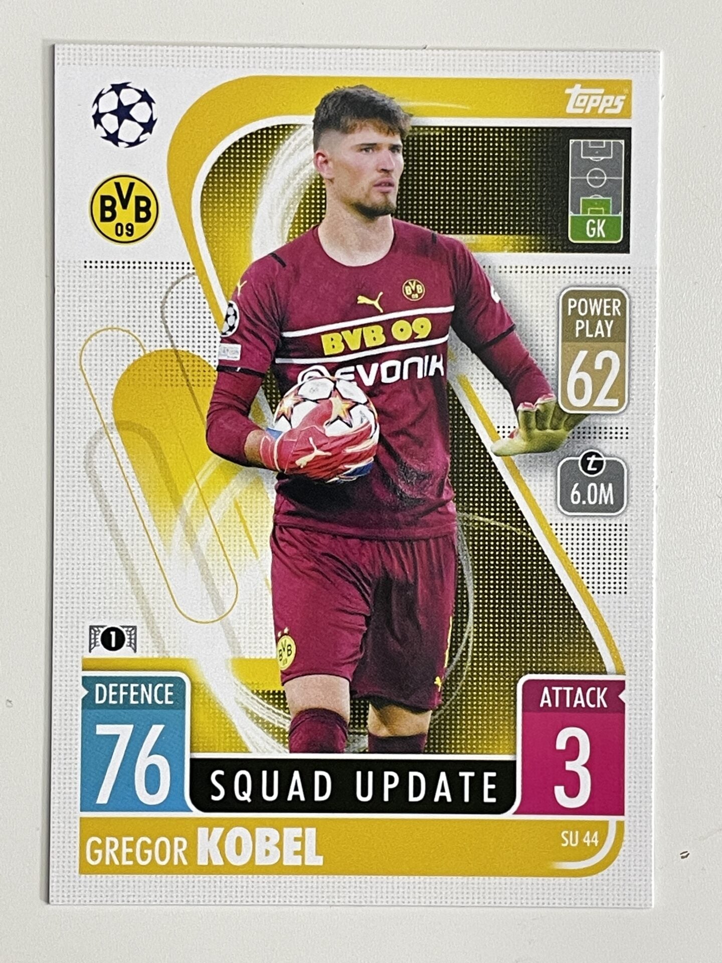 Gregor Kobel Borussia Dortmund Base Topps Match Attax Extra 2021:22 Champions League Card