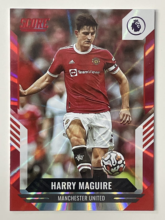Harry Maguire Manchester United Base Red Laser Parallel Panini Premier League Score 2021 2022