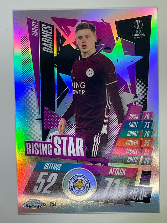 Harvey Barnes Refractor Topps Chrome Match Attax card Football