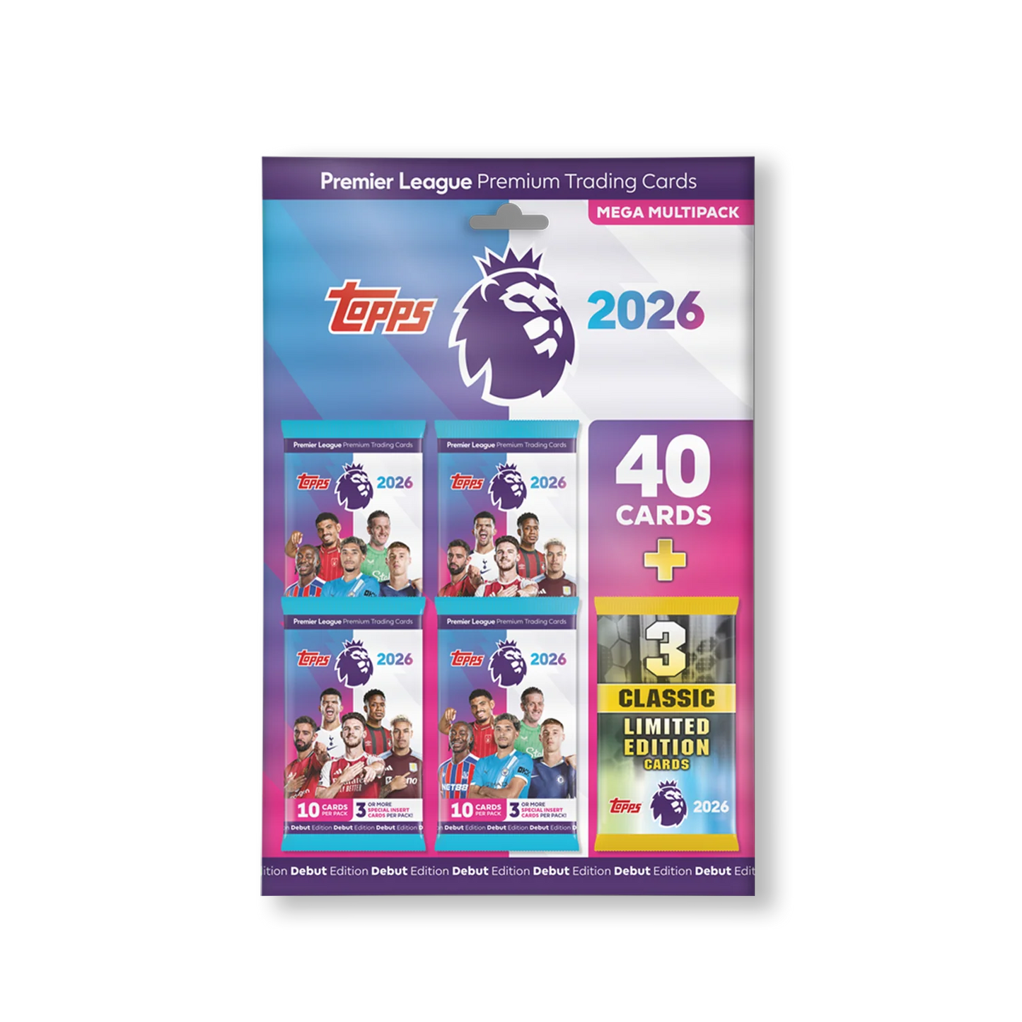 Topps Premier League 2026 Mega Multipack – 40 Cards + 3 Classic LEs