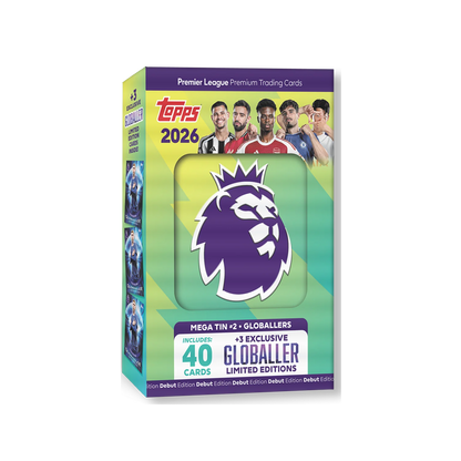 Topps Premier League 2026 Mega Tin “Globallers” – 40 Cards + 3 LEs