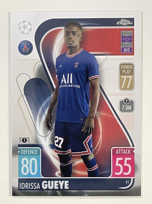 Idrissa Gueye PSG Topps Match Attax Chrome 2021 2022 Football Card