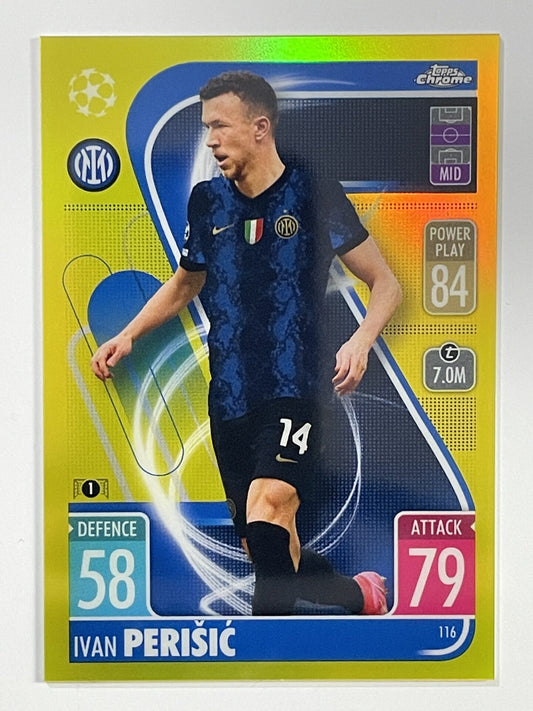 Ivan Perisic Yellow Parallel Topps Match Attax Chrome 2021 2022