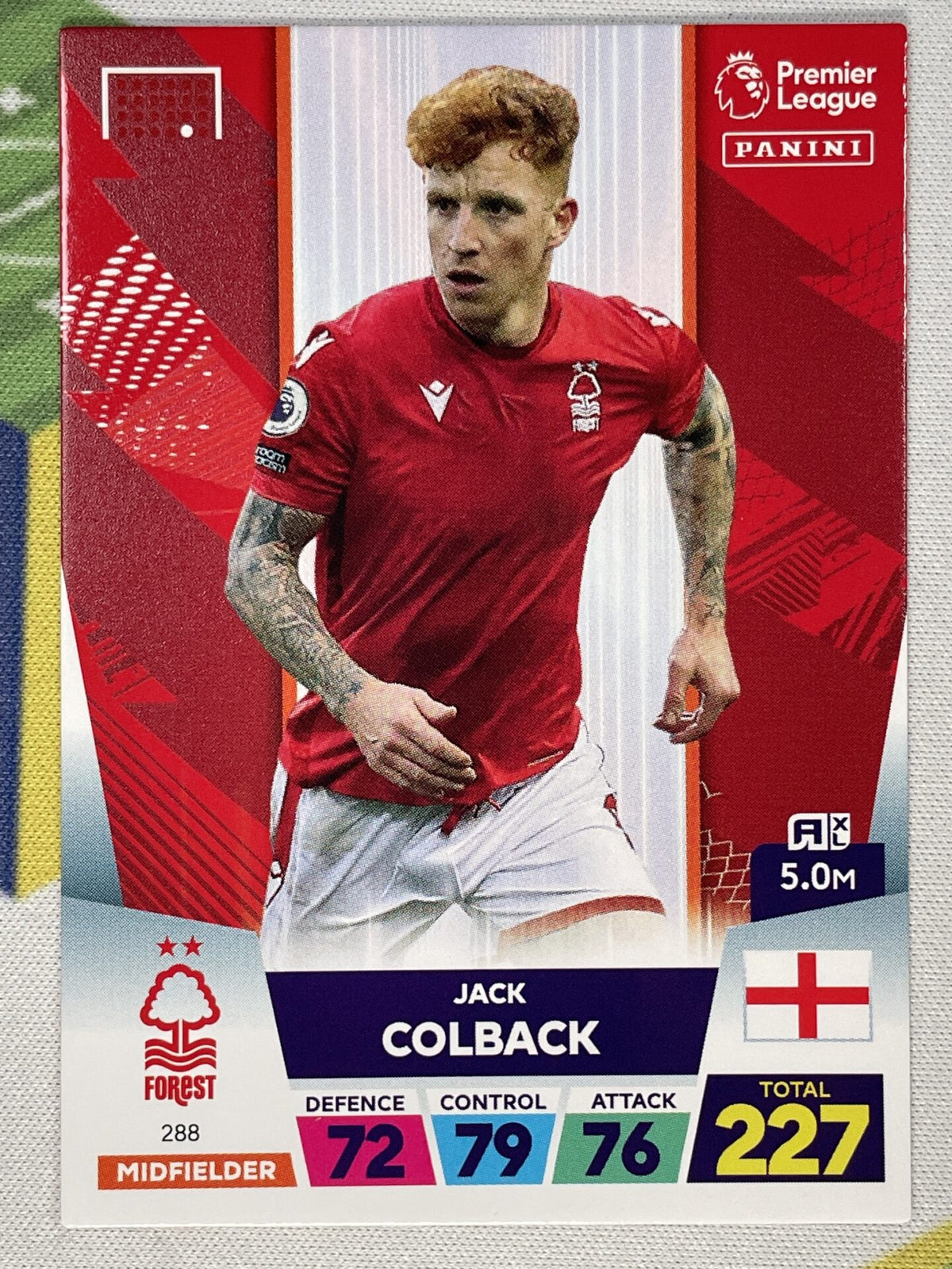 Jaccol 288 Jack Colback Nottingham Forest Base Panini Premier League Adrenaly ...