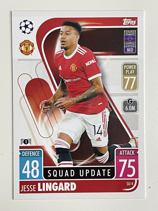 Jesse Lingard Manchester United Base Topps Match Attax Extra 2021:22 Champions League Card
