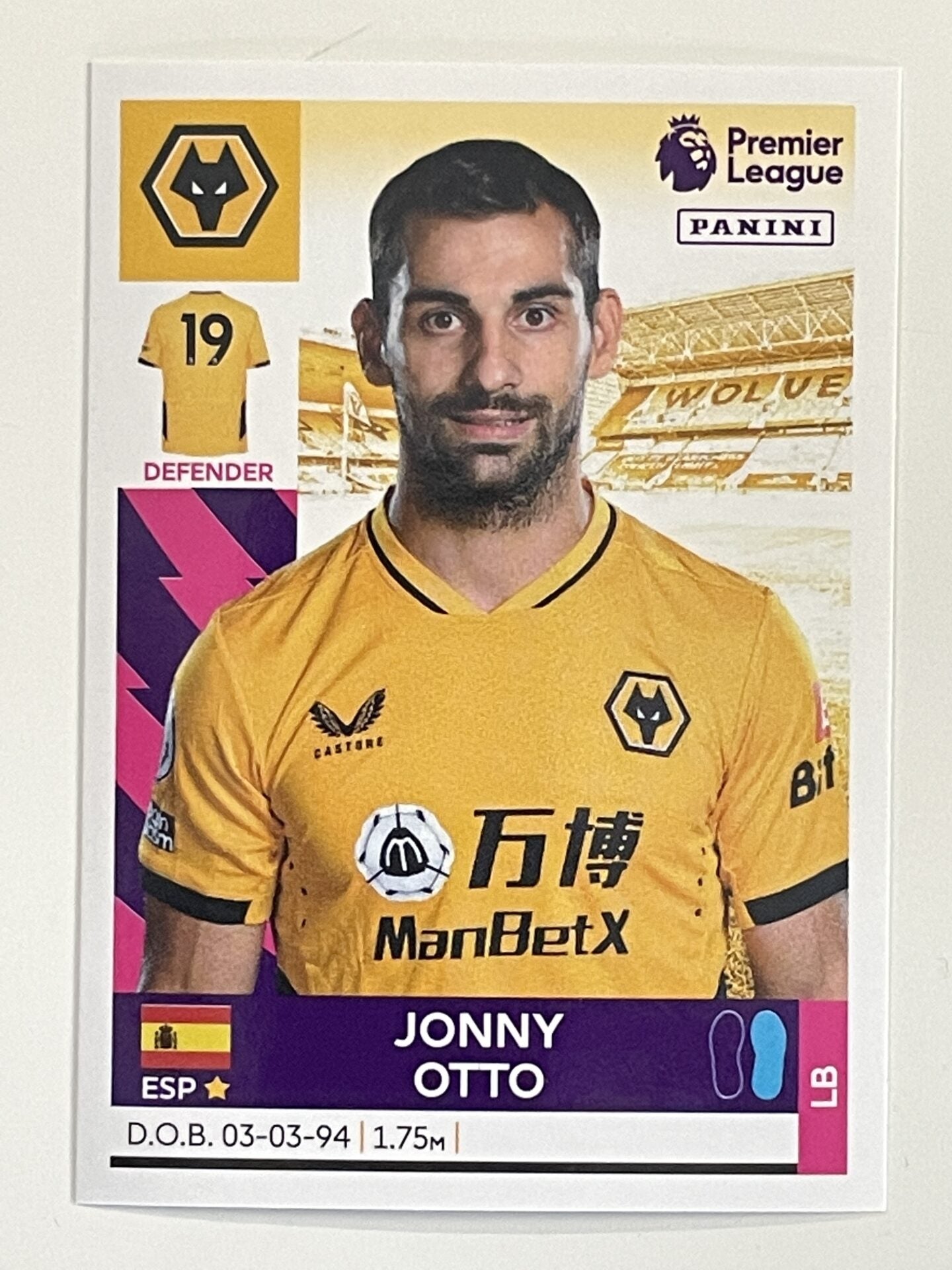 Panini Wolves 617 Jonny Otto Base Wolves Panini Premier League 2022 Sticker – Solve ...