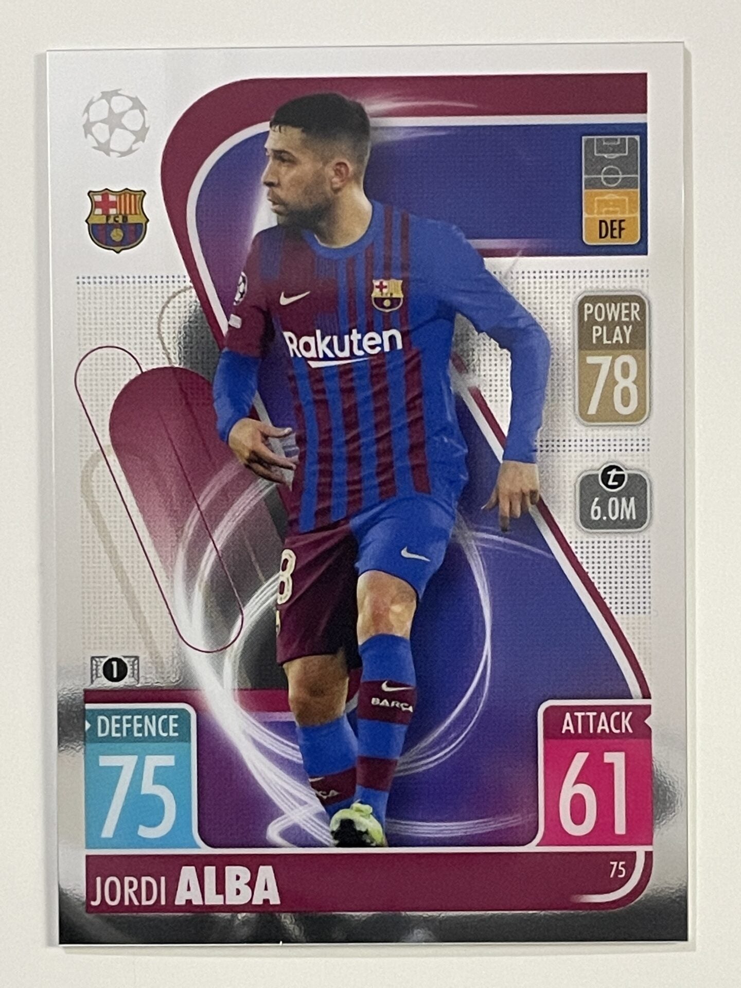 Jordi Alba Barcelona Topps Match Attax Chrome 2021 2022 Football Card