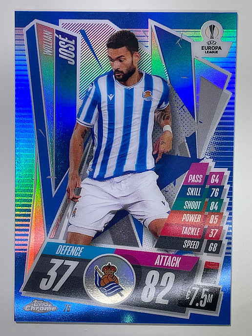 Jose Blue Parallel 112:150 Topps Chrome Match Attax card Football