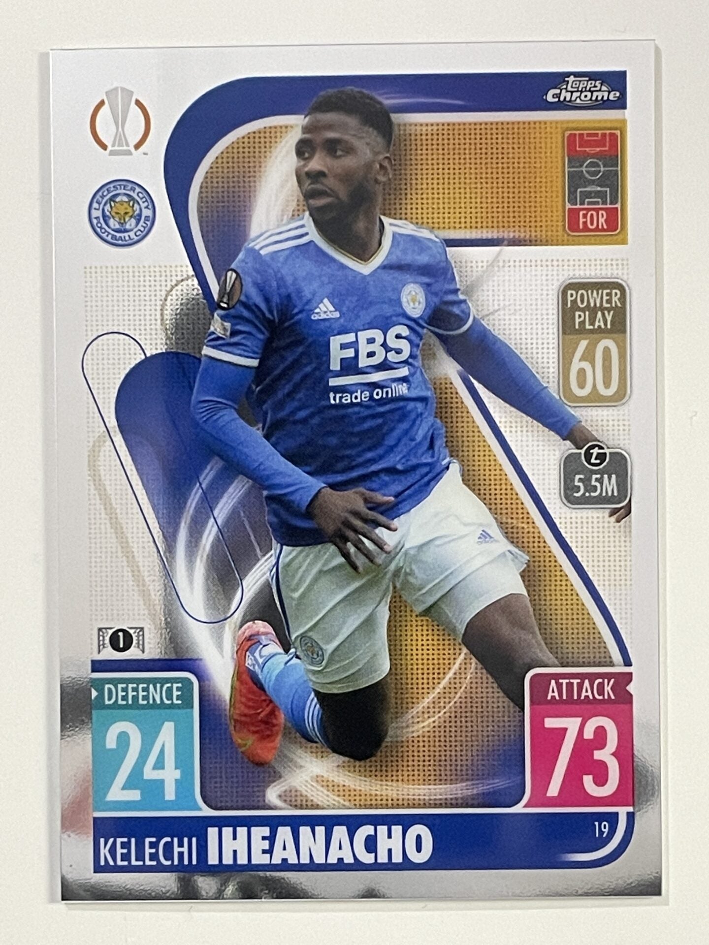 Kelechi Iheanacho Leicester City Topps Match Attax Chrome 2021 2022 Football Card