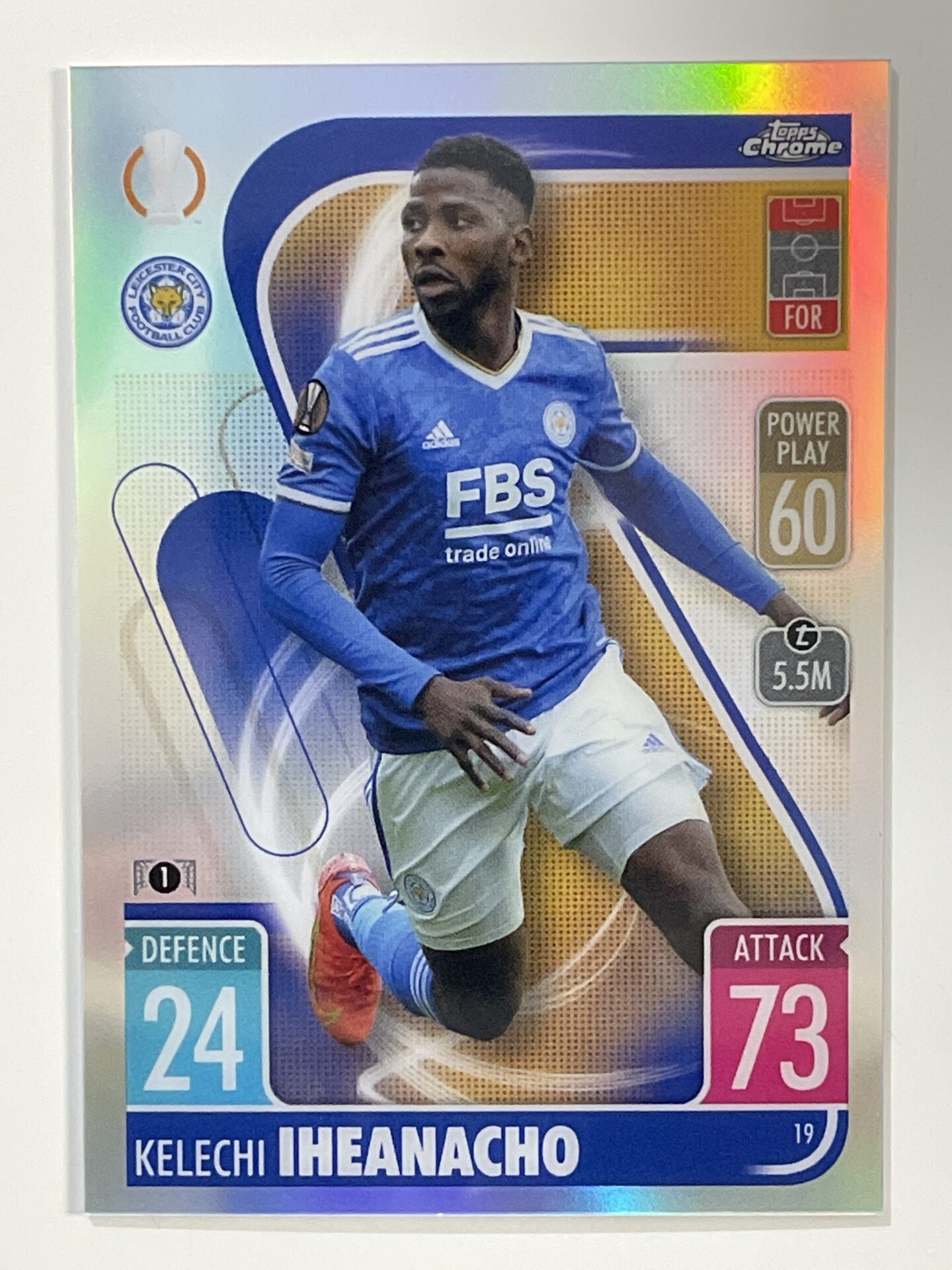 Kelechi Iheanacho Refractor Topps Match Attax Chrome 2021 2022