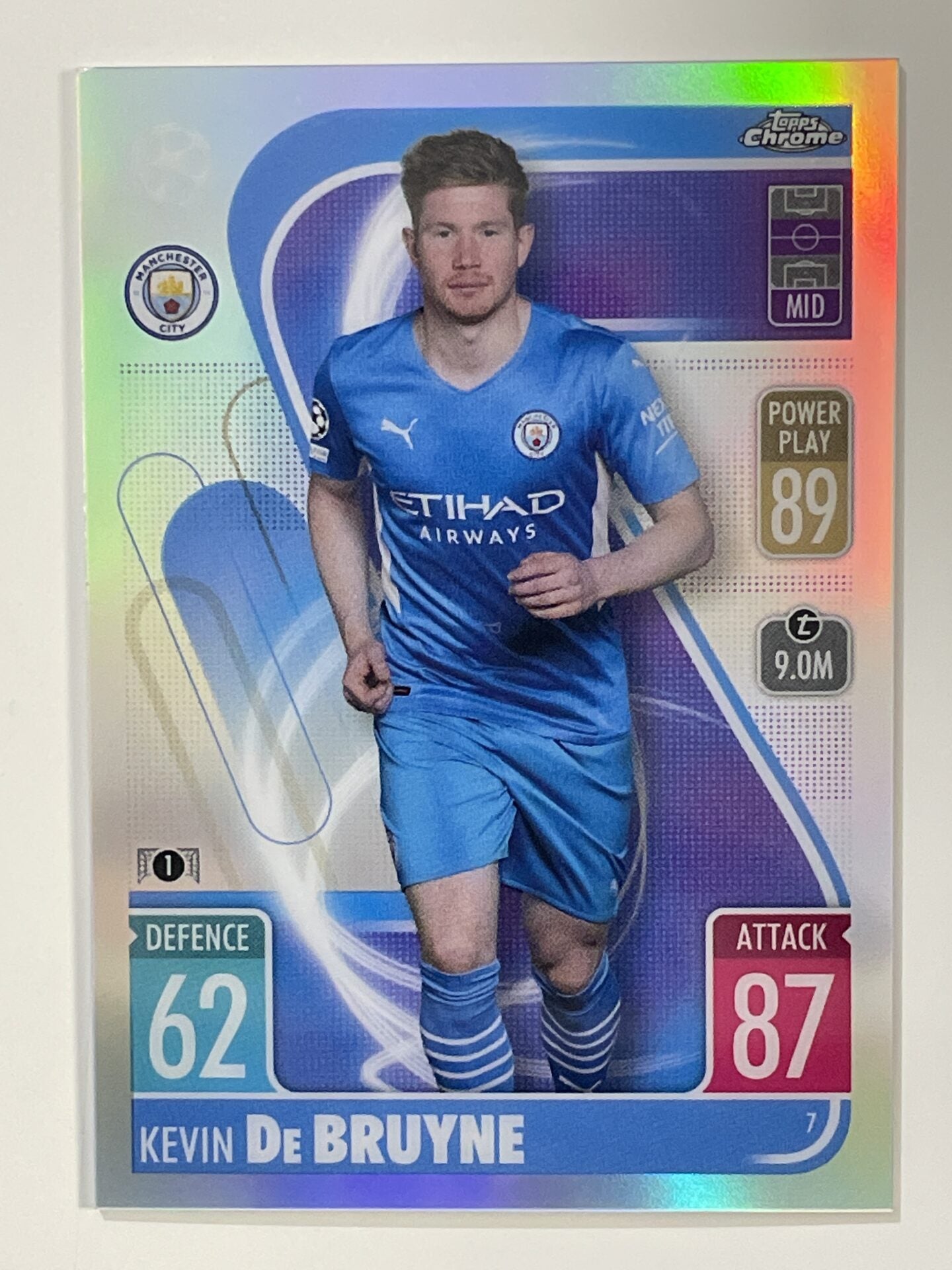 Kevin De Bruyne Refractor Topps Match Attax Chrome 2021 2022