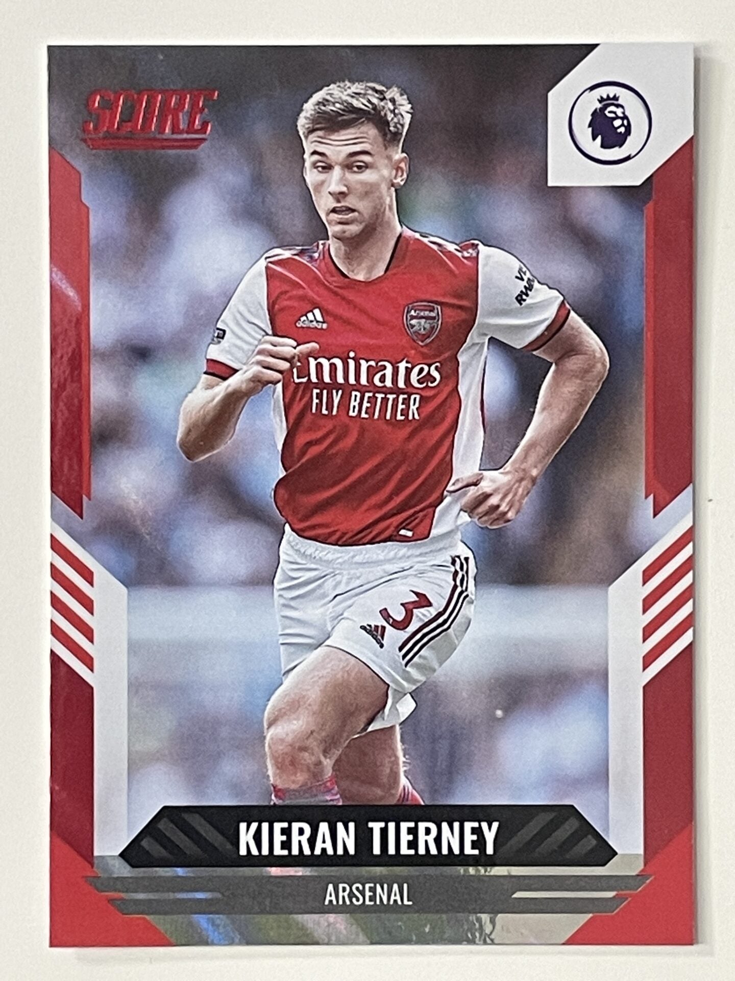 Kieran Tierney Arsenal Base Red Lava Parallel Panini Premier League Score 2021 2022
