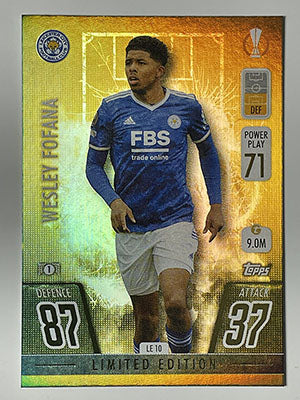 LE10.-Wesley-Fofana-Leicester-City-Gold-Limited-Edition-Match-Attax-2021-22-Topps-Football-Card