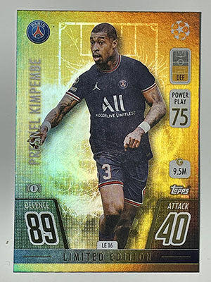 LE16.-Presnel-Kimpembe-PSG-Gold-Limited-Edition-Match-Attax-2021-22-Topps-Football-Card