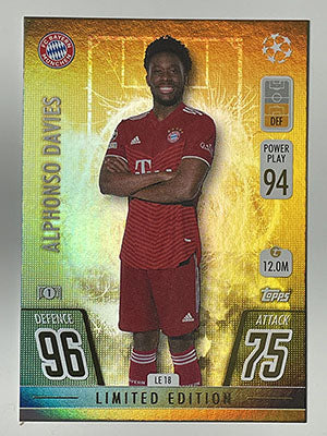 LE18.-Alphonso-Davies-Bayern-Munchen-Gold-Limited-Edition-Match-Attax-2021-22-Topps-Football-Card