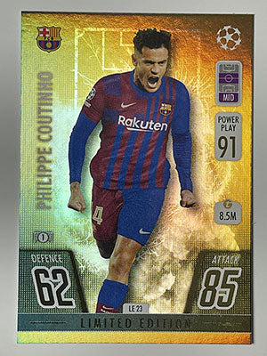 LE23.-Philippe-Coutinho-Barcelona-Gold-Limited-Edition-Match-Attax-2021-22-Topps-Football-Card
