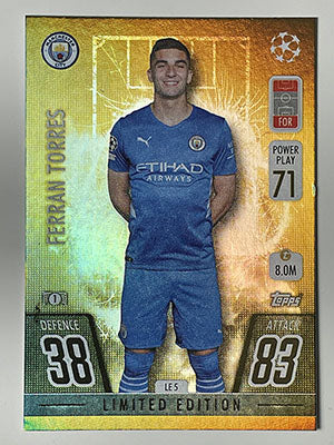 LE5.-Ferran-Torres-Manchester-City-Gold-Limited-Edition-Match-Attax-2021-22-Topps-Football-Card