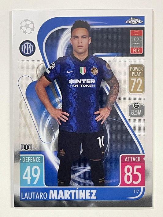 Lautaro Martinez Inter Milan Topps Match Attax Chrome 2021 2022 Football Card