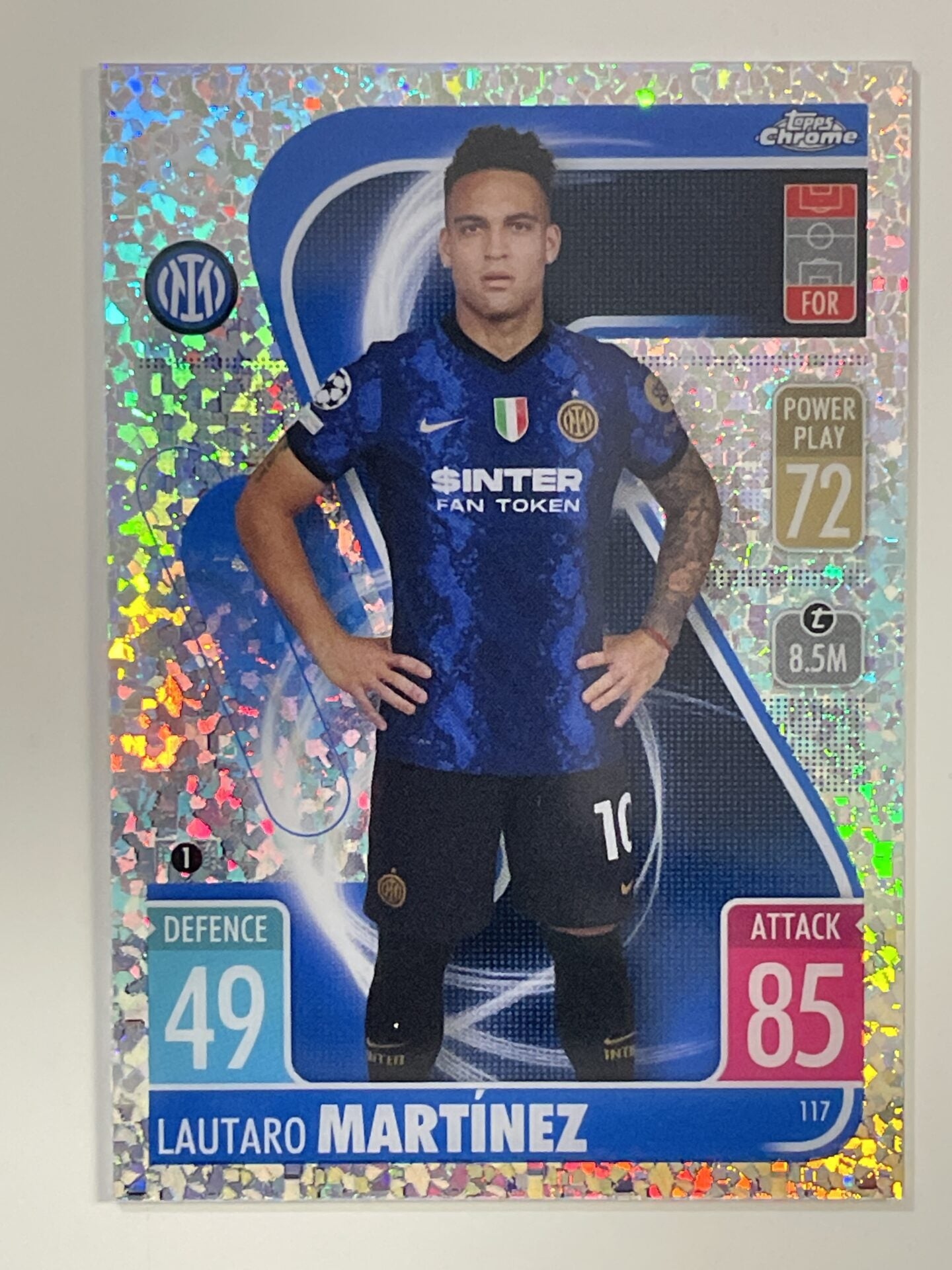 Lautaro Martinez Speckle Refractor Topps Match Attax Chrome 2021 2022