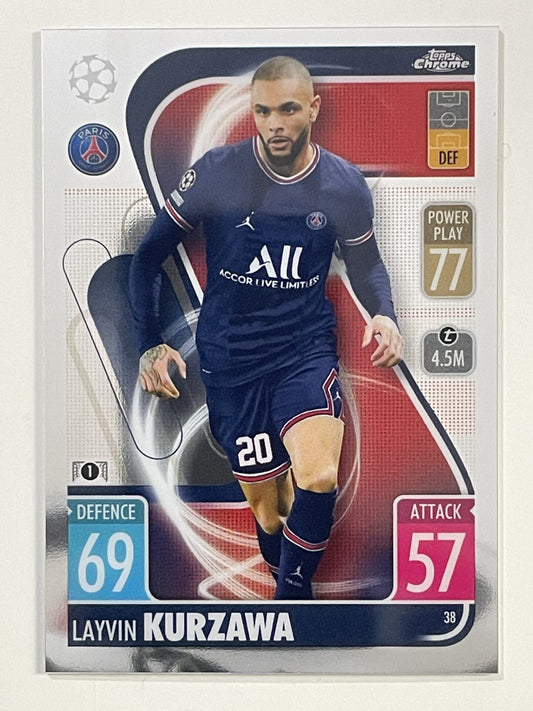 Layvin Kurzawa PSG Topps Match Attax Chrome 2021 2022 Football Card