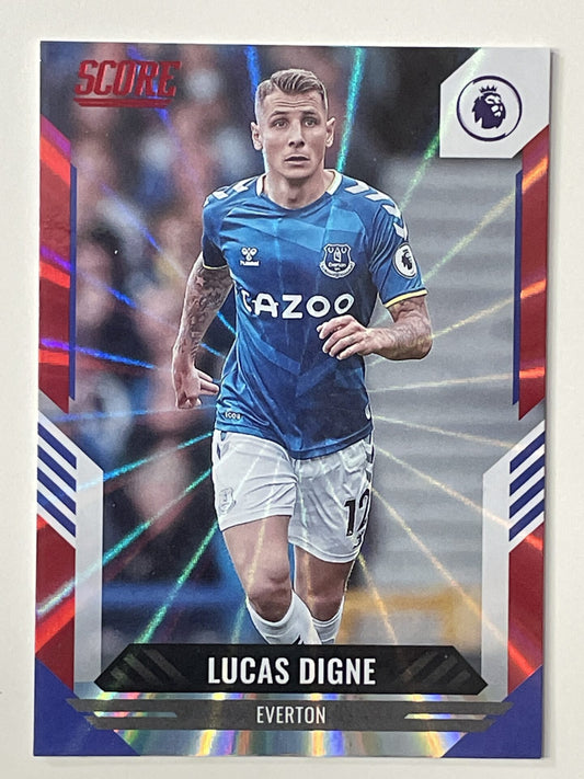 Lucas Digne Everton Base Red Laser Parallel Panini Premier League Score 2021 2022