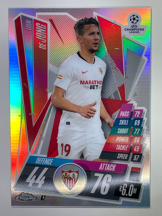 Luuk De Jong Refractor Topps Chrome Match Attax card Football