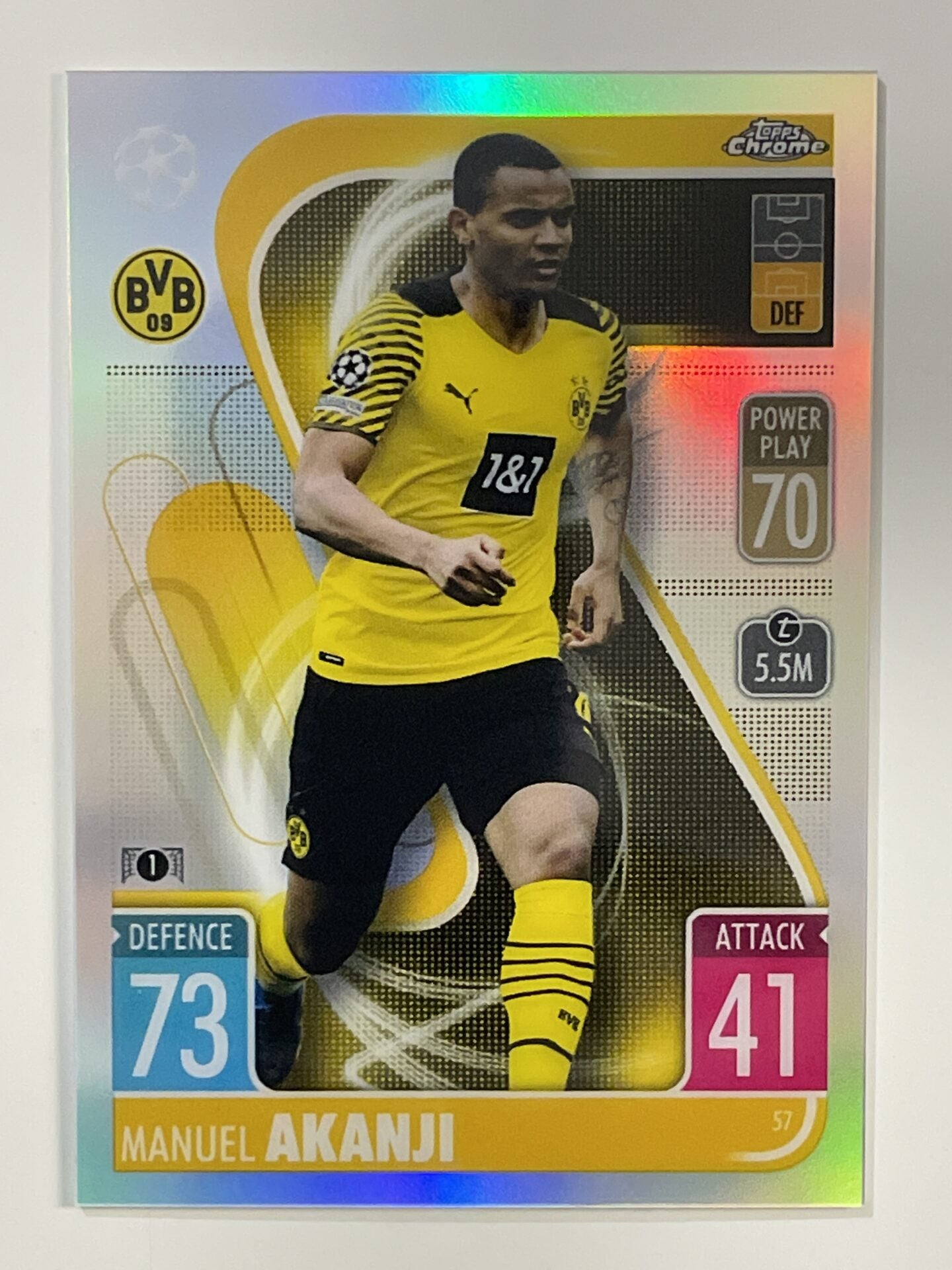 Manuel Akanji Refractor Topps Match Attax Chrome 2021 2022