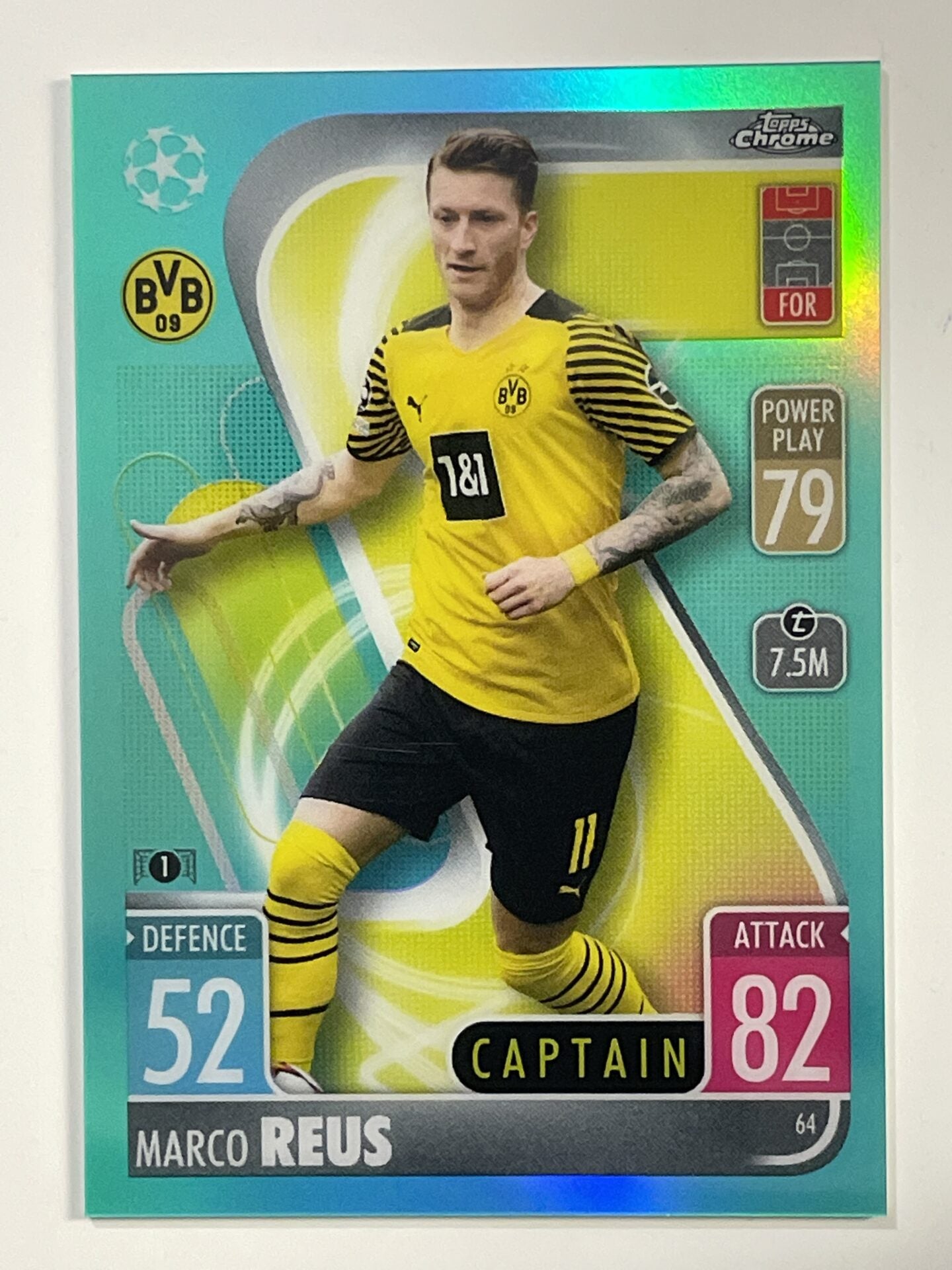 Marco Reus Aqua Parallel Topps Match Attax Chrome 2021 2022