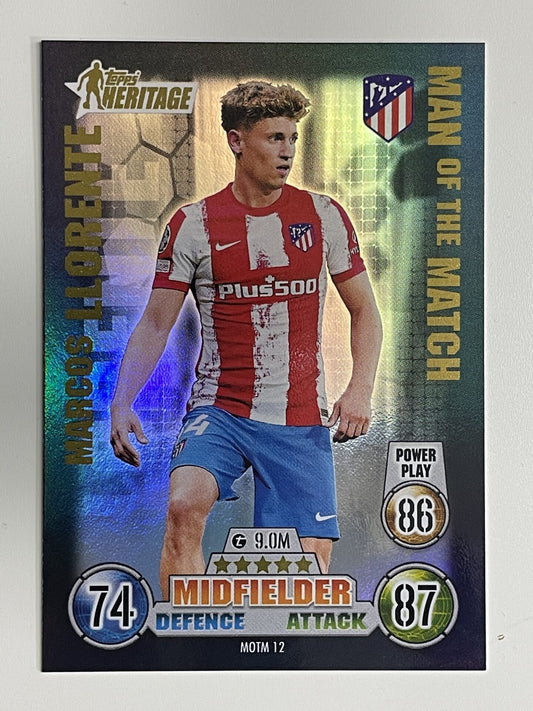 Marcus Llorente Bayern Munich Man of the Match Heritage Topps Match Attax Extra 2021:22 Champions League Card